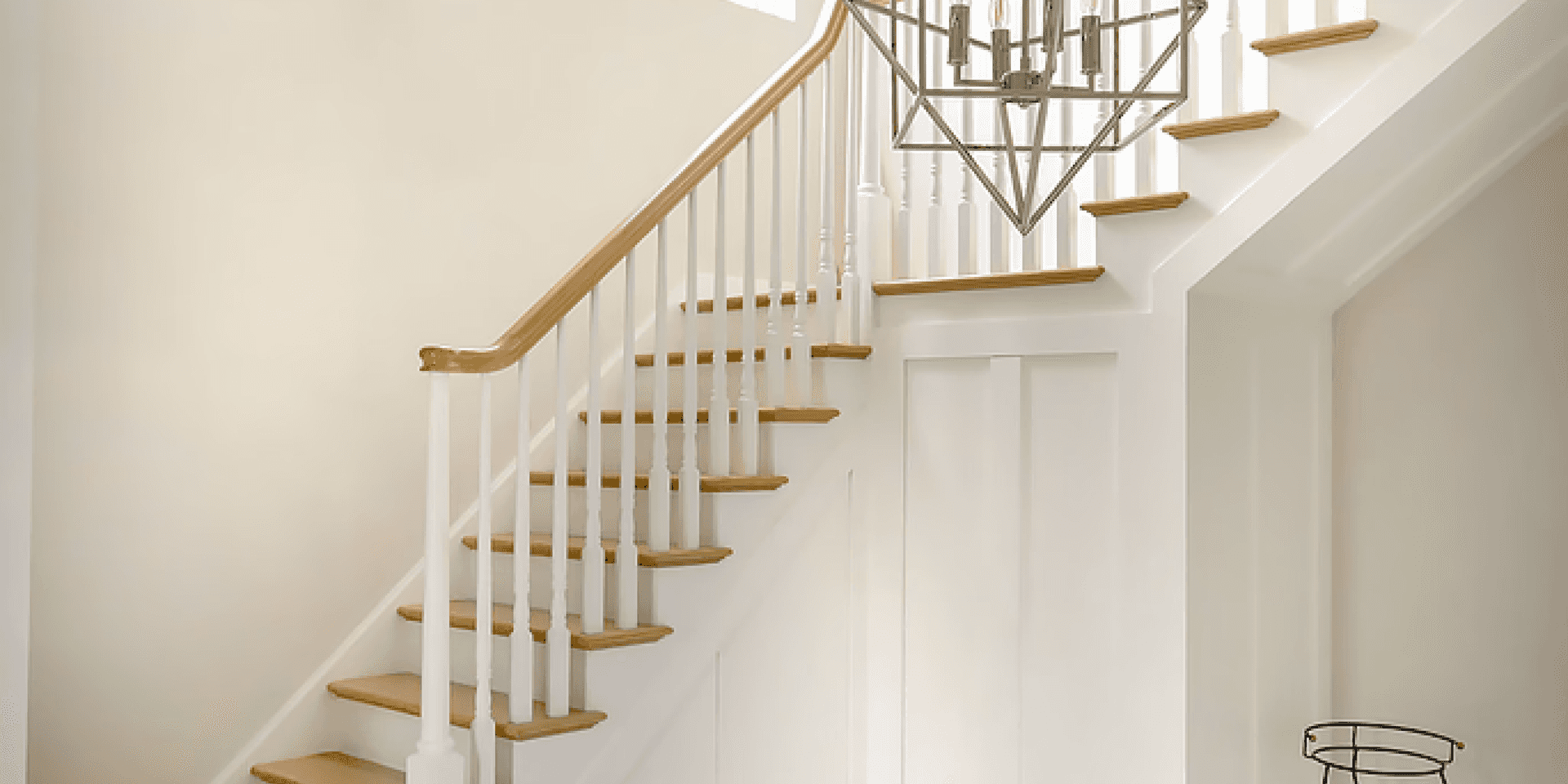 ContactUs white softwood cut string closed riser stairs