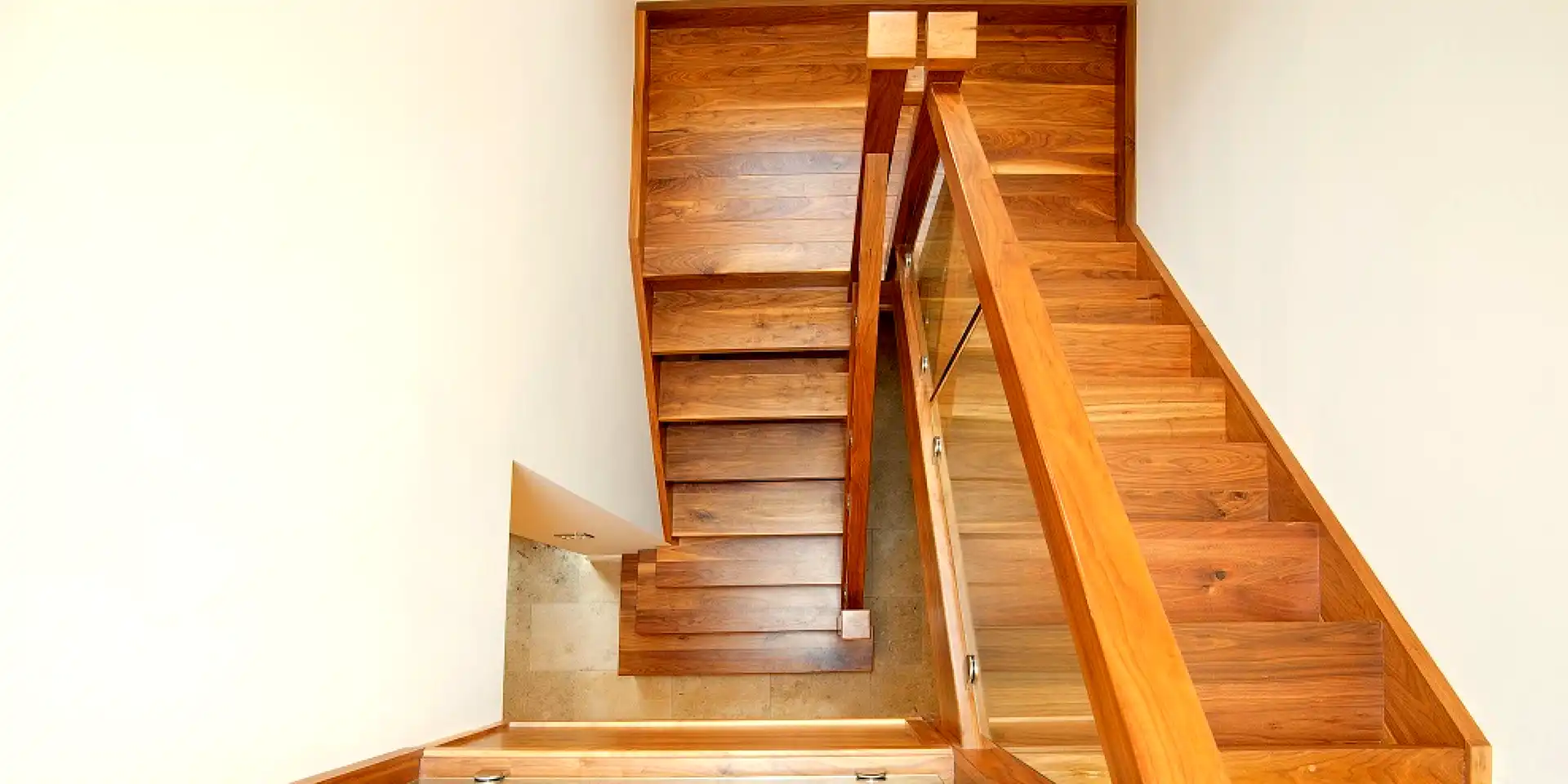 Stairs overhead view of attic stairs