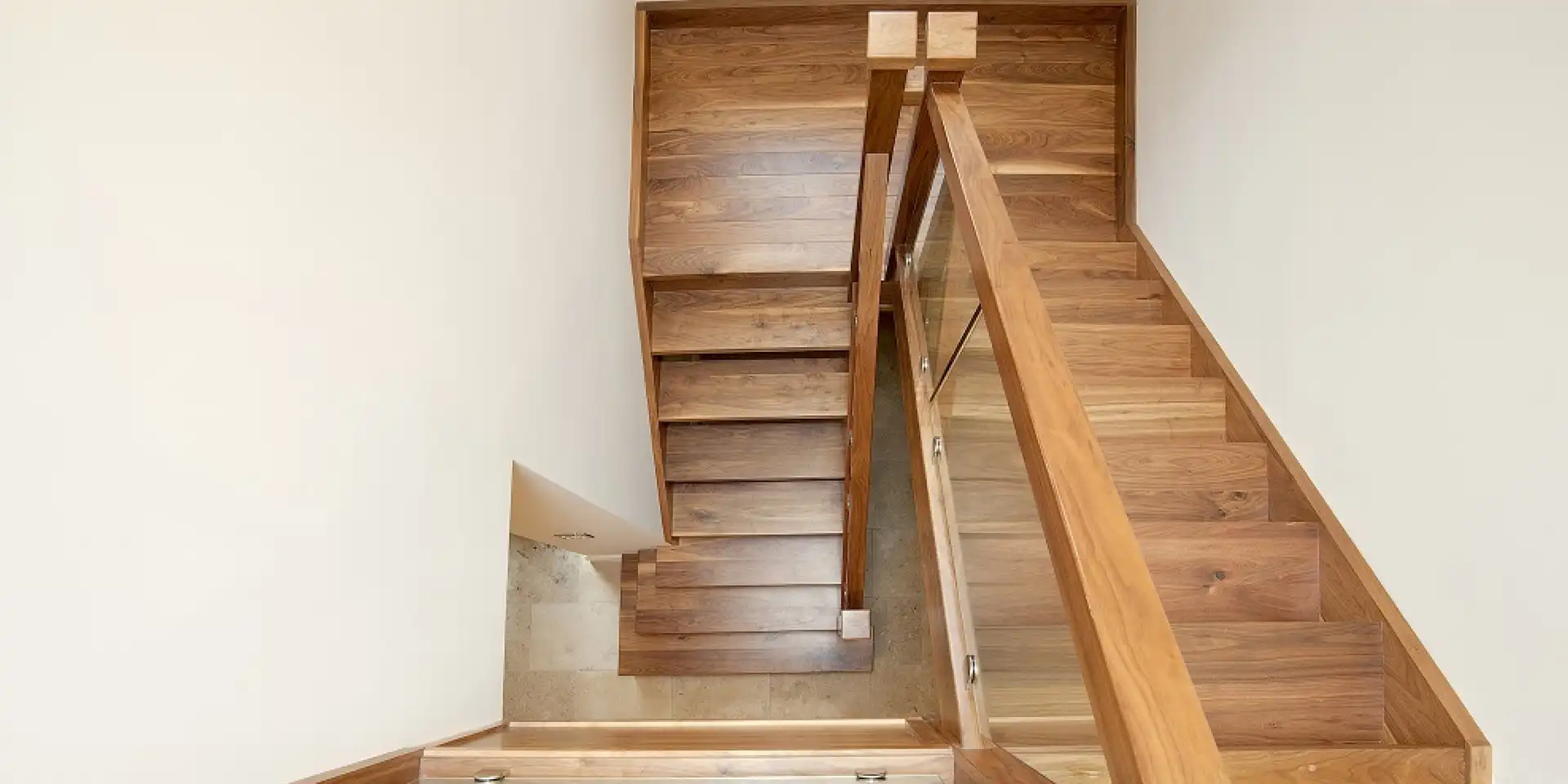 Stairs overhead view of attic stairs