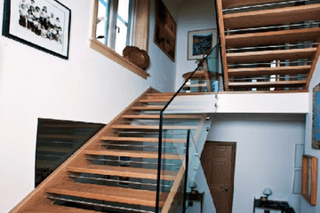 Walnut Staircases open riser closed string walnut stairs