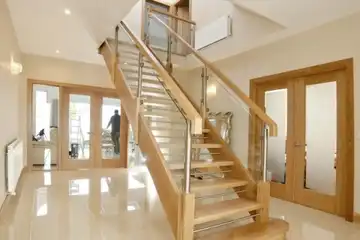 Oak Staircases open riser closed string oak stairs